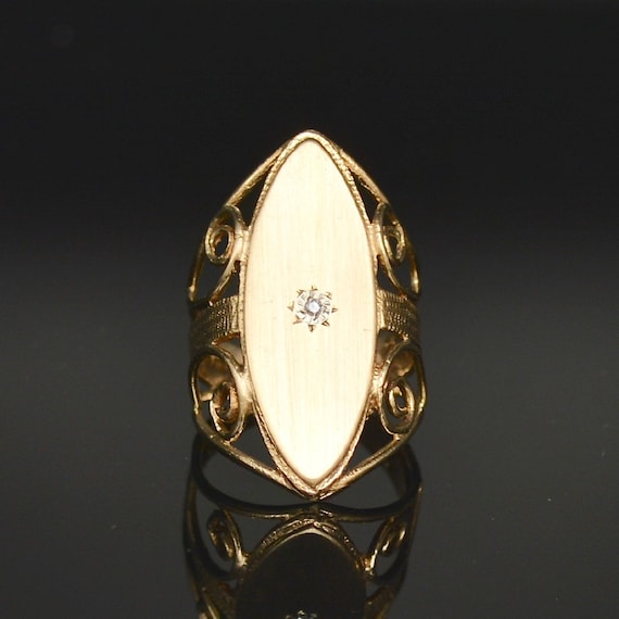 Vintage 9CT Yellow Gold Diamond Set Ring - image 1