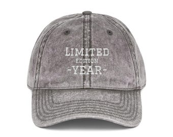 Personalized Year Limited Edition Embroidered Vintage Cap | Distressed Baseball Hat
