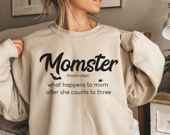 Halloween Momster Sweatshirt, Momster Sweater, Mom Fall Sweatshirt, Halloween Sweatshirt for Mom, Mom Monster Sweatshirt