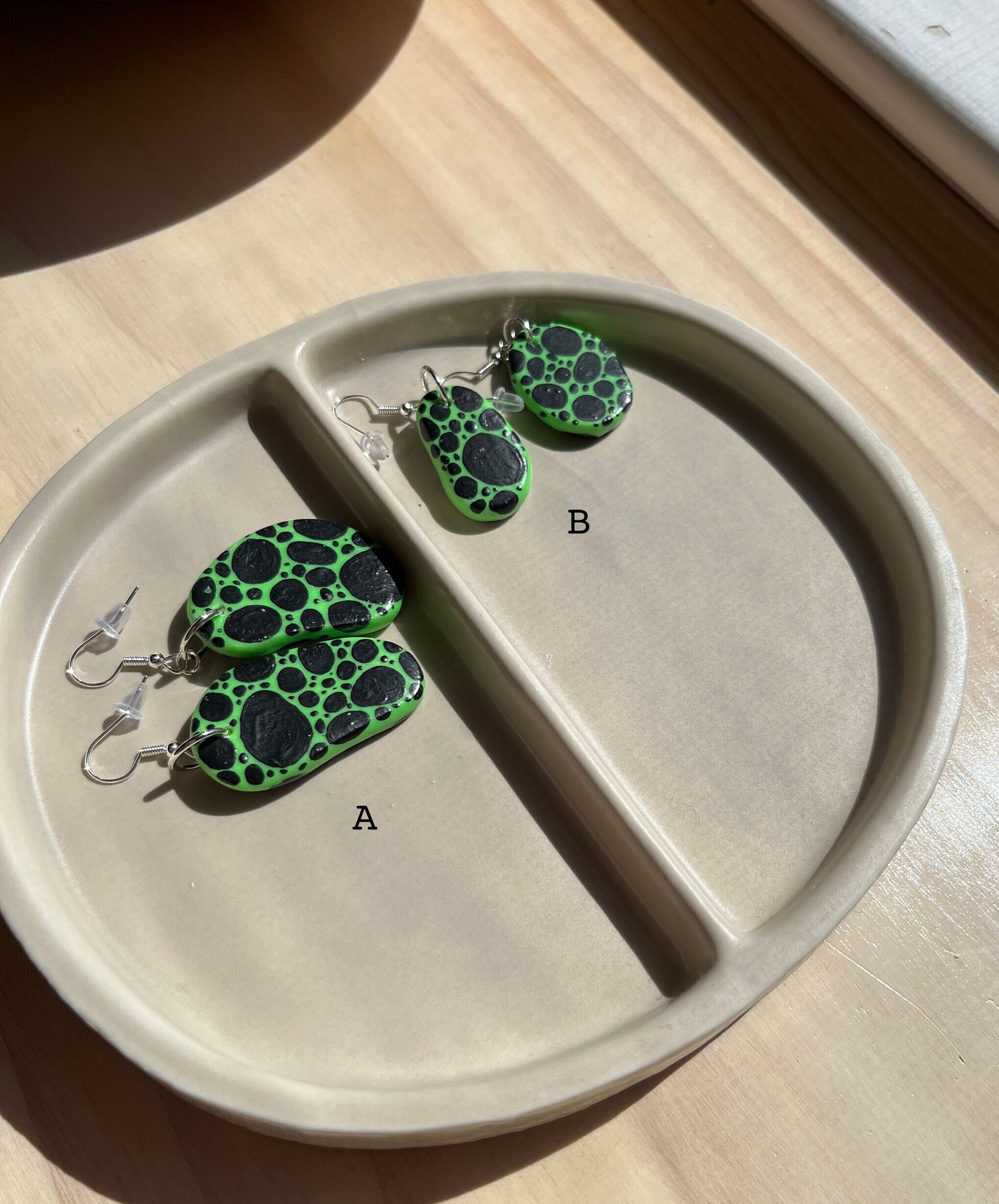 Green and Black Yayoi Kusama Inspired Earrings Etsy
