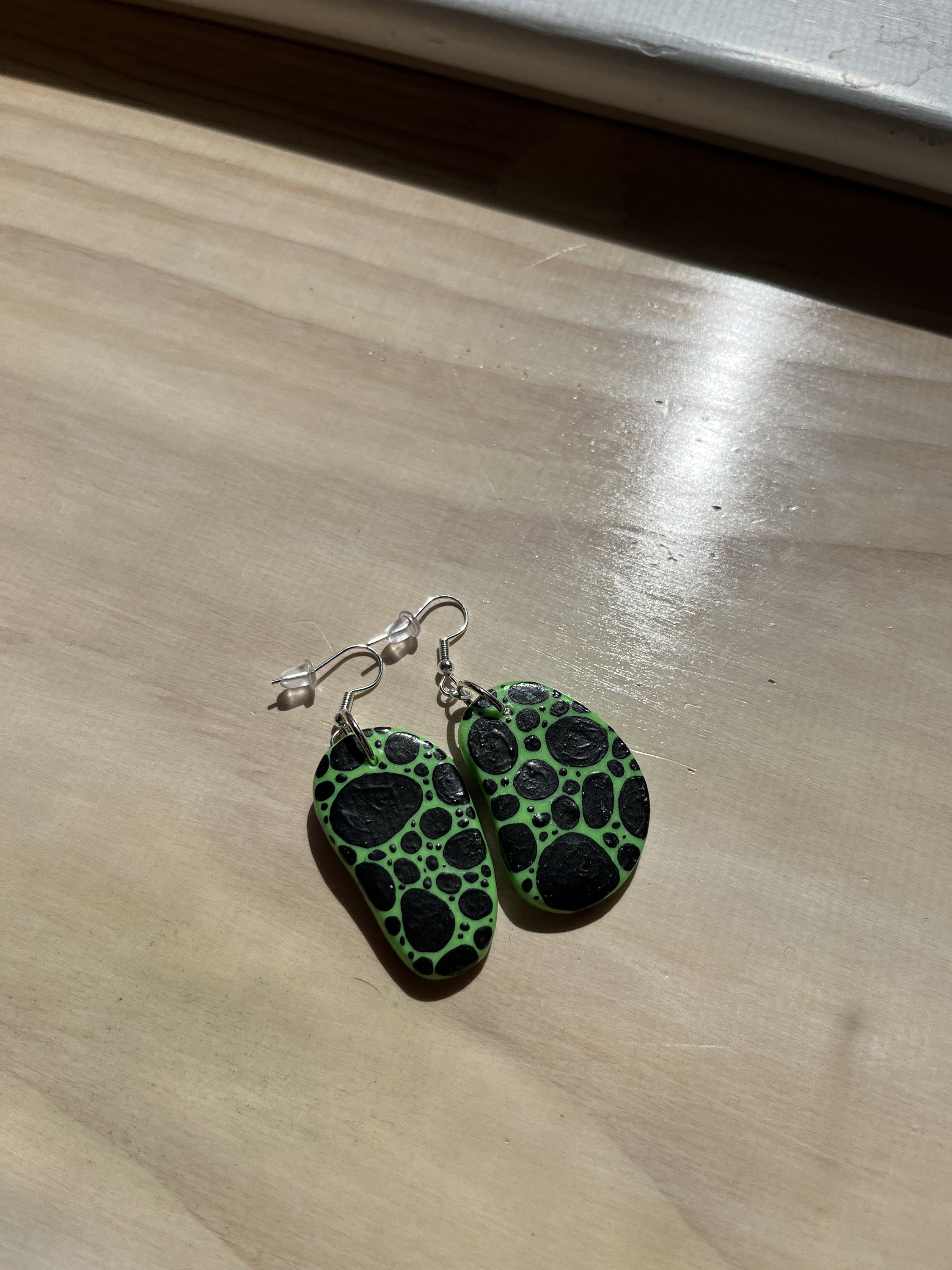 Green and Black Yayoi Kusama Inspired Earrings Etsy