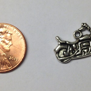 Silver Toned Motorcycle  Charms