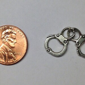 Silver Toned Handcuffs Charms