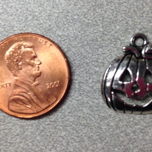Silver Toned Jack-O-Lantern Charms