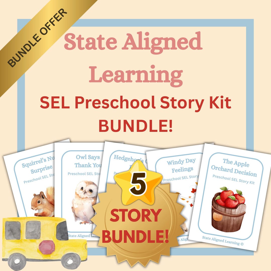 Preschool SEL Story Kit Bundle: Social Emotional Learning Activities ...