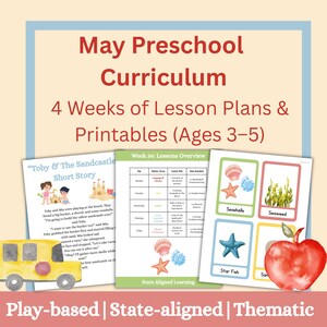 May Preschool Lesson Plans | Preschool Curriculum | Spring Learning Centers & End-of-Year Activities | Digital Download