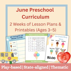June Preschool Lesson Plans | Preschool Curriculum | Summer Learning Centers & Activities | Digital Download | Play-Based