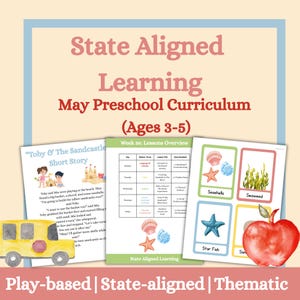 May Preschool Curriculum | End of Year & Spring Themes | 4 Weeks of Printable Pre-K Lesson Plans and Activities | State-Aligned