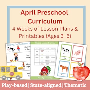 April Preschool Lesson Plans | Preschool Curriculum | Spring Learning Centers & Easter Activities | Digital Download | Play-Based