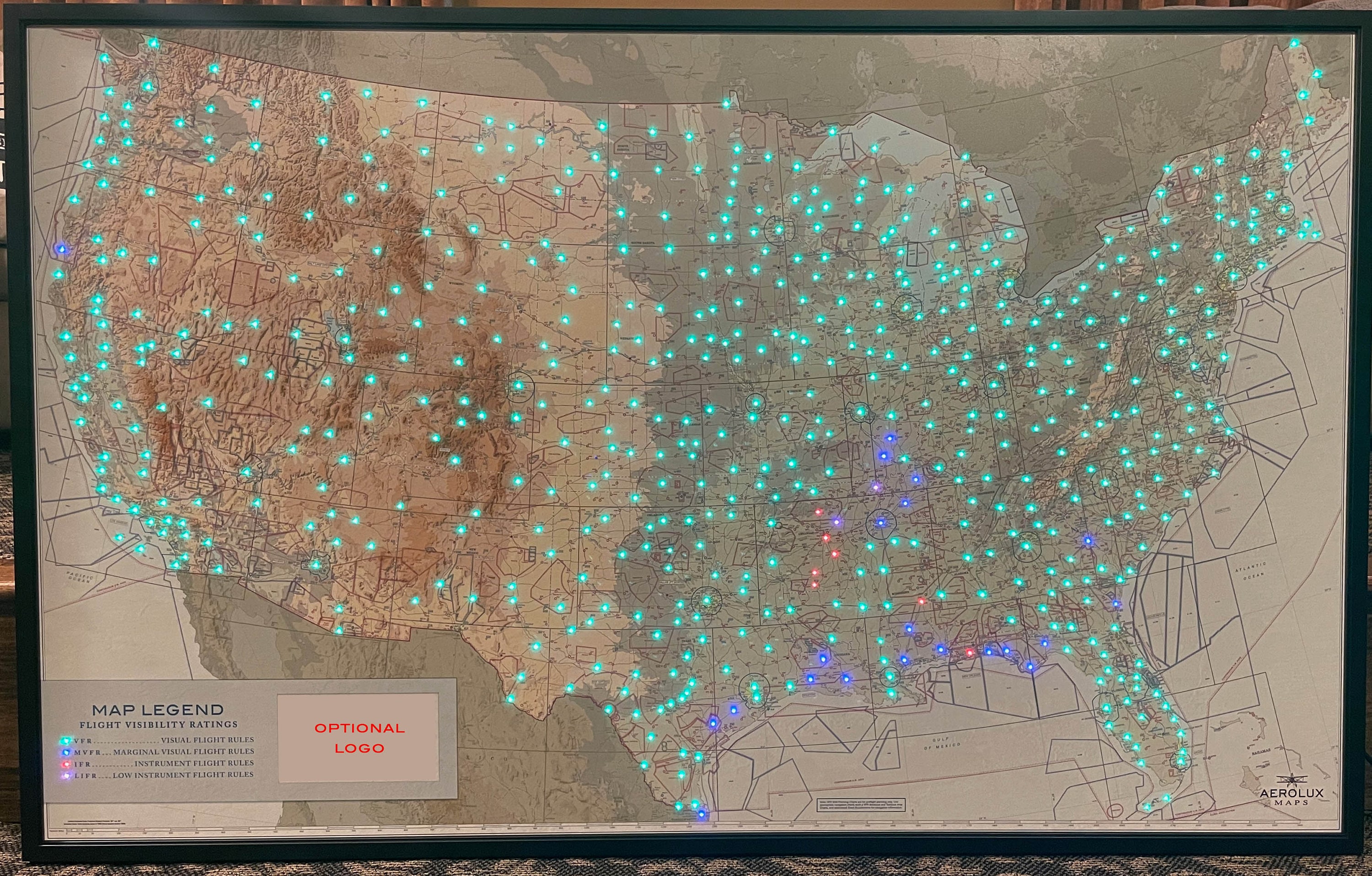 Fully Custom USA METAR Map Live Weather Over 600 Airports Etsy UK