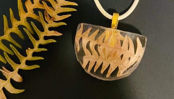 Pacific Northwest Dried Fern Pendant Necklace Etsy