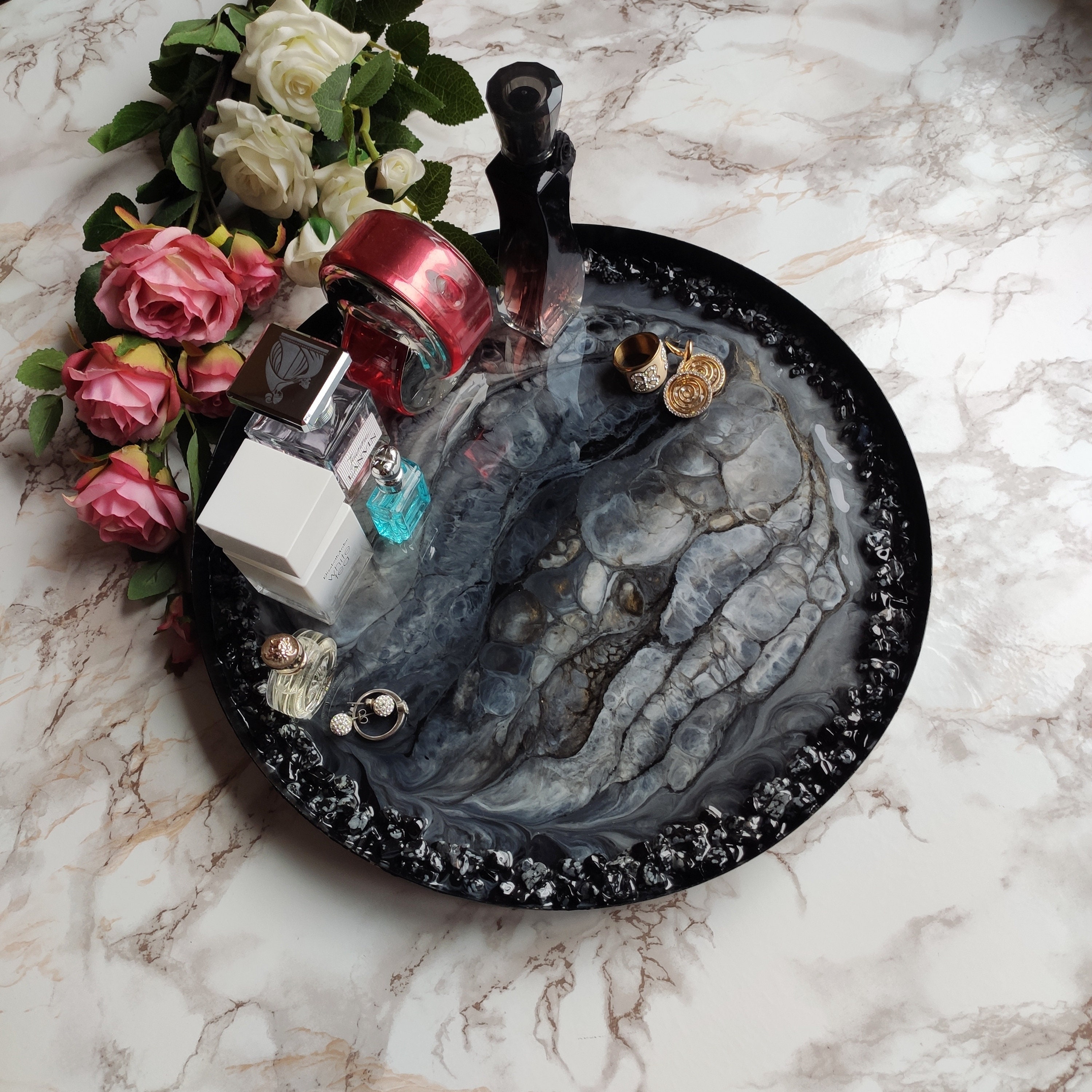 Vanity tray Dresser tray Bathroom vanity Ultimate gray Etsy