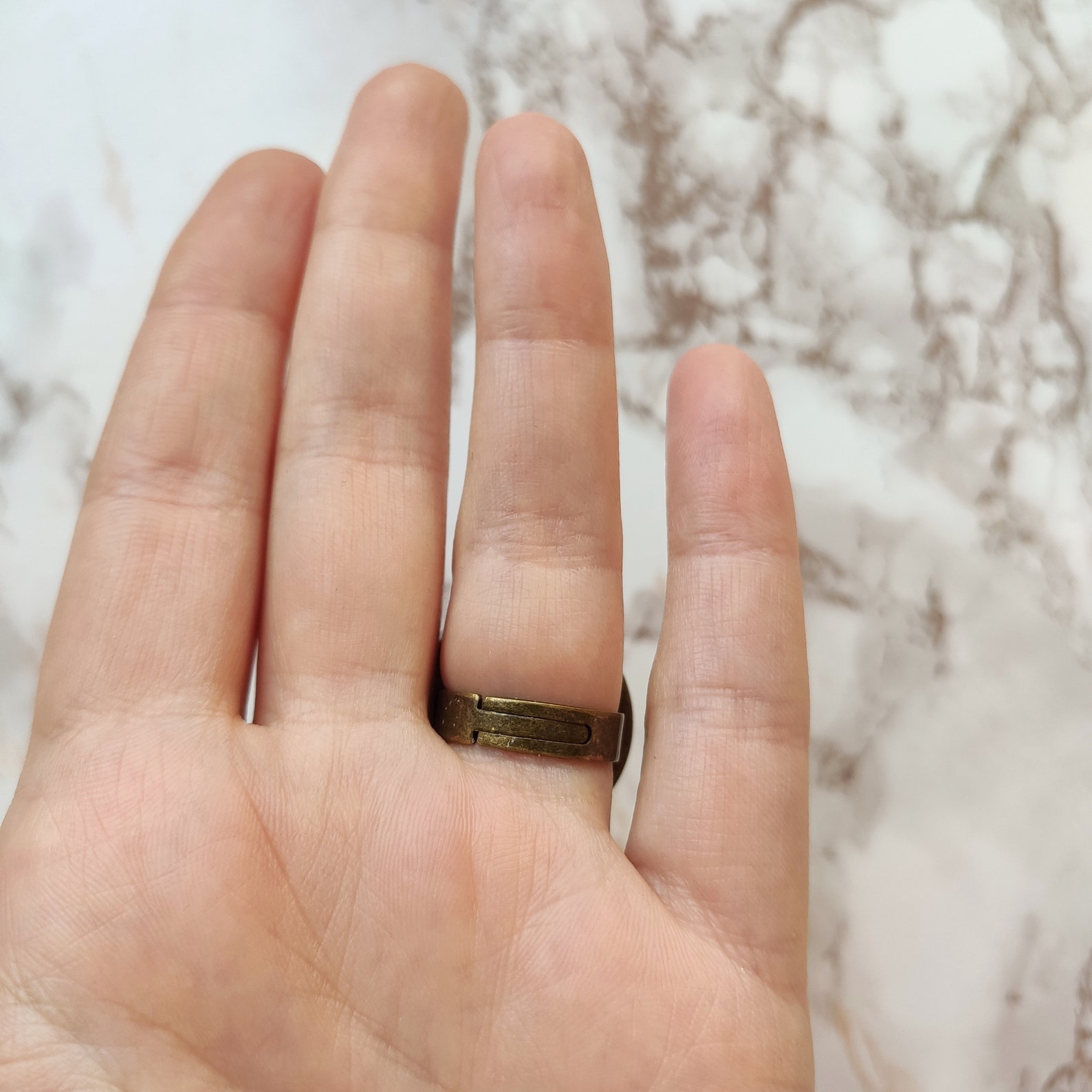 Chunky Black Ring Big Round Ring Large Adjustable Ring for Etsy