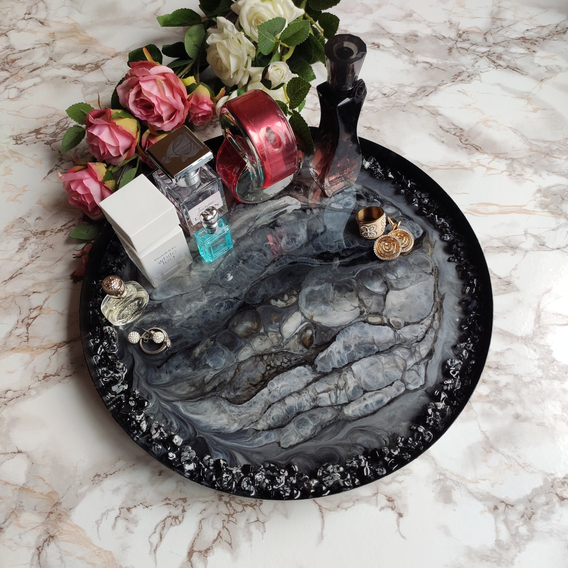 Vanity tray Dresser tray Bathroom vanity Ultimate gray Etsy