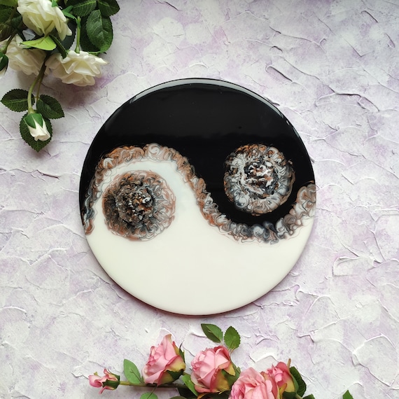 Epoxy Resin Yin Yang Wall Art: Unique Home Decor Anniversary Gift