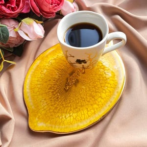 Gele citroenhars onderzetters handgemaakte moeder verjaardagscadeau, fruit onderzetter keuken decor verjaardagscadeau, housewarming cadeau zomer home decor