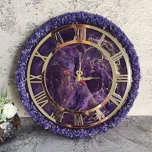 Purple unique wall clock housewarming gift, First home best friend gift, New home gift, Wall art anniversary gifts, Mom birthday gift