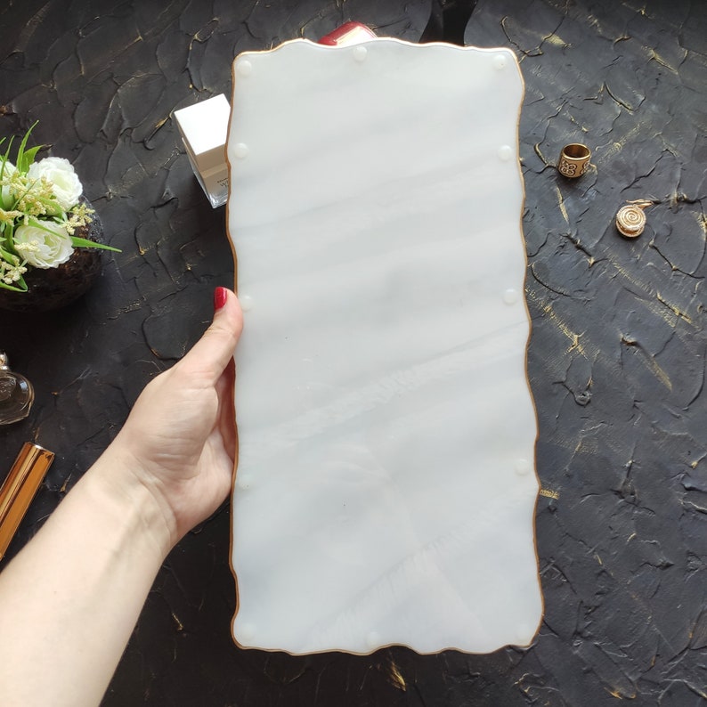 Perfume Tray White Marble Tray Vanity Tray Dresser Tray Etsy