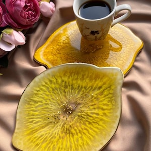 Resin coasters set lemon kitchen decor, Unique fruit coasters, Cute epoxy coaster, Handmade summer home decor 50th birthday gift for women