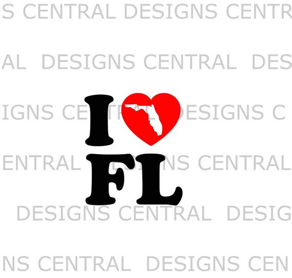 I Love Florida Svg File Printable Svg Png Dxf Eps Cut Etsy