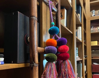 Giant Colorful Pompoms, Extra Large tassels, 100%handmade , Oversized Pom pom doorknob greeter, Nursery Jumbo Pompoms.