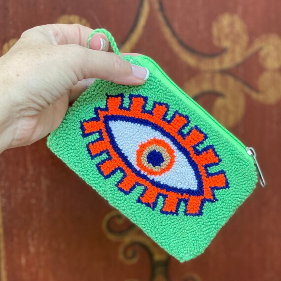 Handmade Evil Eye Coin Purse: Wayuu Tribe Zipper Pouch - Etsy display picture 1