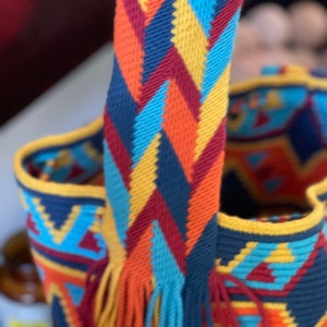 Original Wayuu Crossbody/ Original Wayuu Mochila / Crochet Crossbody Bag/Handmade Crossbody Bag/ Crochet Bucket Bag/Large Size image 5