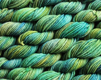 GREEN-EYED Monster - Dk Mini Skein 20g - 49 yards - Extrafine SW Merino - Indie Dyer - Hand Dyed Yarn