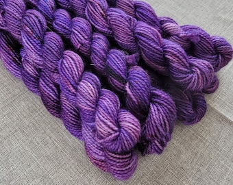 PURPLE PANSY, Supersock Micro Skein, Merino, 10g, 40 yds, 2-ply - Hand-Dyed Micro Skein