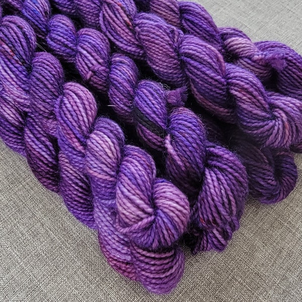 PURPLE PANSY, Supersock Micro Skein, Merino, 10g, 40 yds, 2-ply - Hand-Dyed Micro Skein
