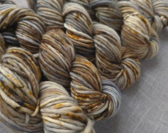 DRIFTWOOD, super bulky, single ply,  superwash merino, 100g, 76 yds, Hand-Dyed