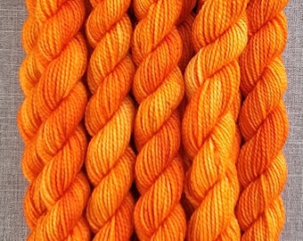 ORANGE YOU CUTE, Supersock merino, 10g, 40 yds, 2-ply - Hand-Dyed Micro Skein