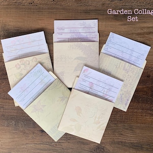 Library Card Pocket Set,  Themed Handmade Library Pockets, Junk Journal Planner Supplies