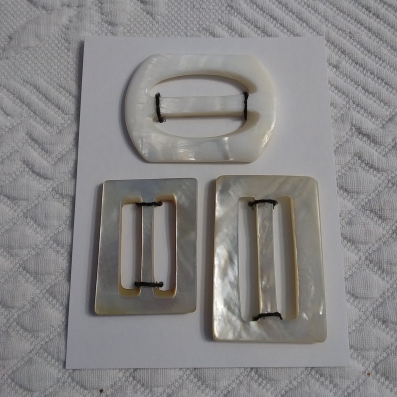 3 Mother of Pearl Buckles New B-141