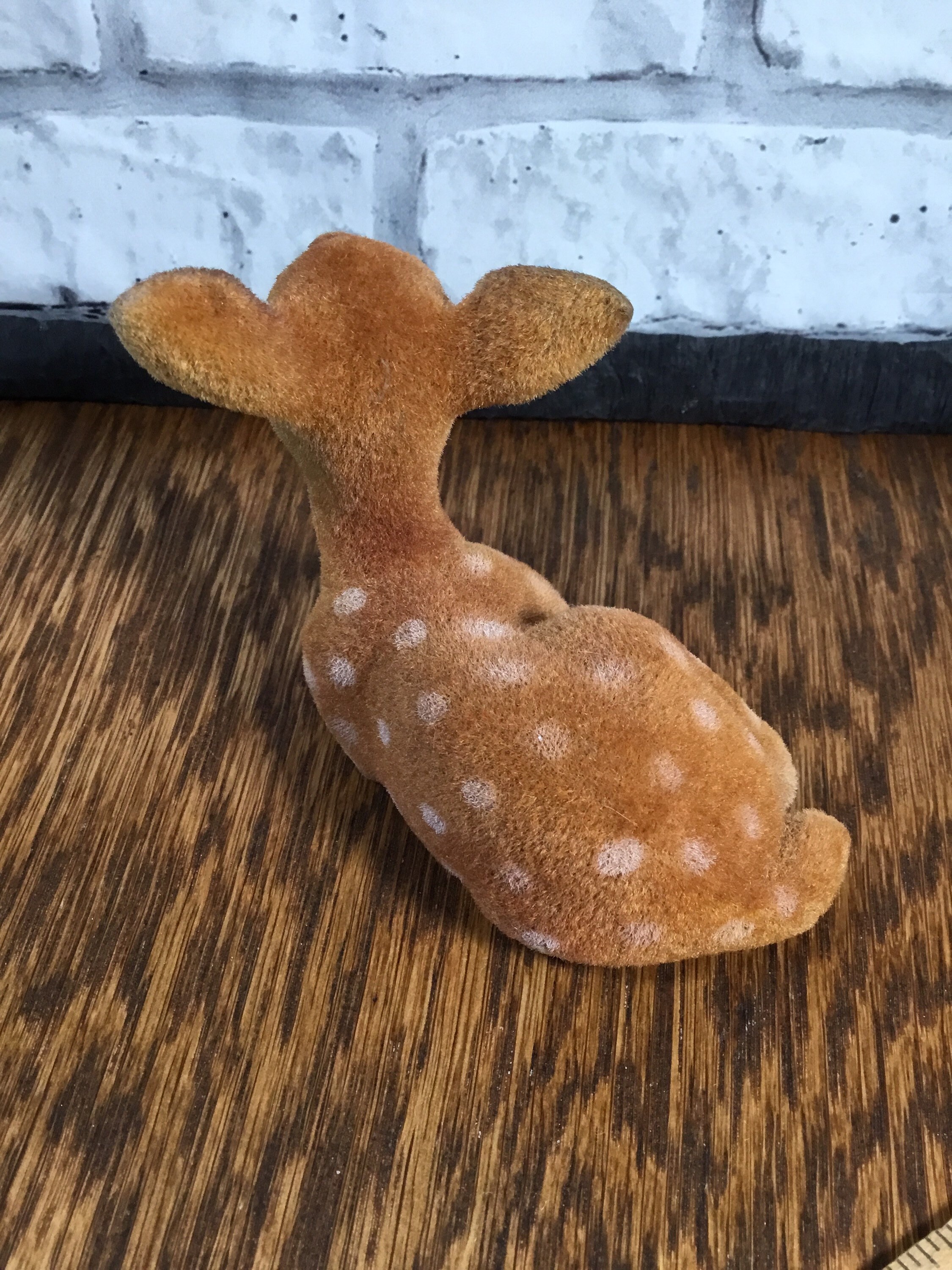 Adorable vintage 4.5 flocked plastic deer FREE SHIPPING Etsy