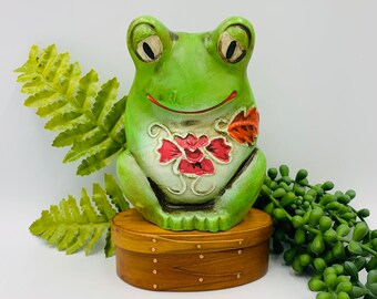 Retro kitsch frog bank 1970s decor FREE SHIPPING