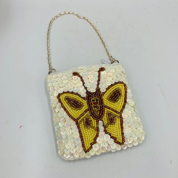 Lee Sands sequined coin purse with butterfly FREE 