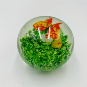 vintage Chinese art glass butterfly paperweight