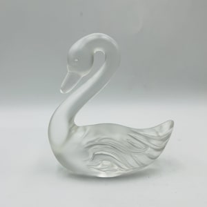Fenton satin glass swan