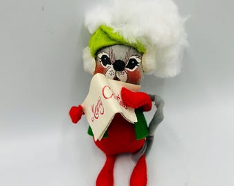 vintage Annalee Caroler Christmas Mouse 1965