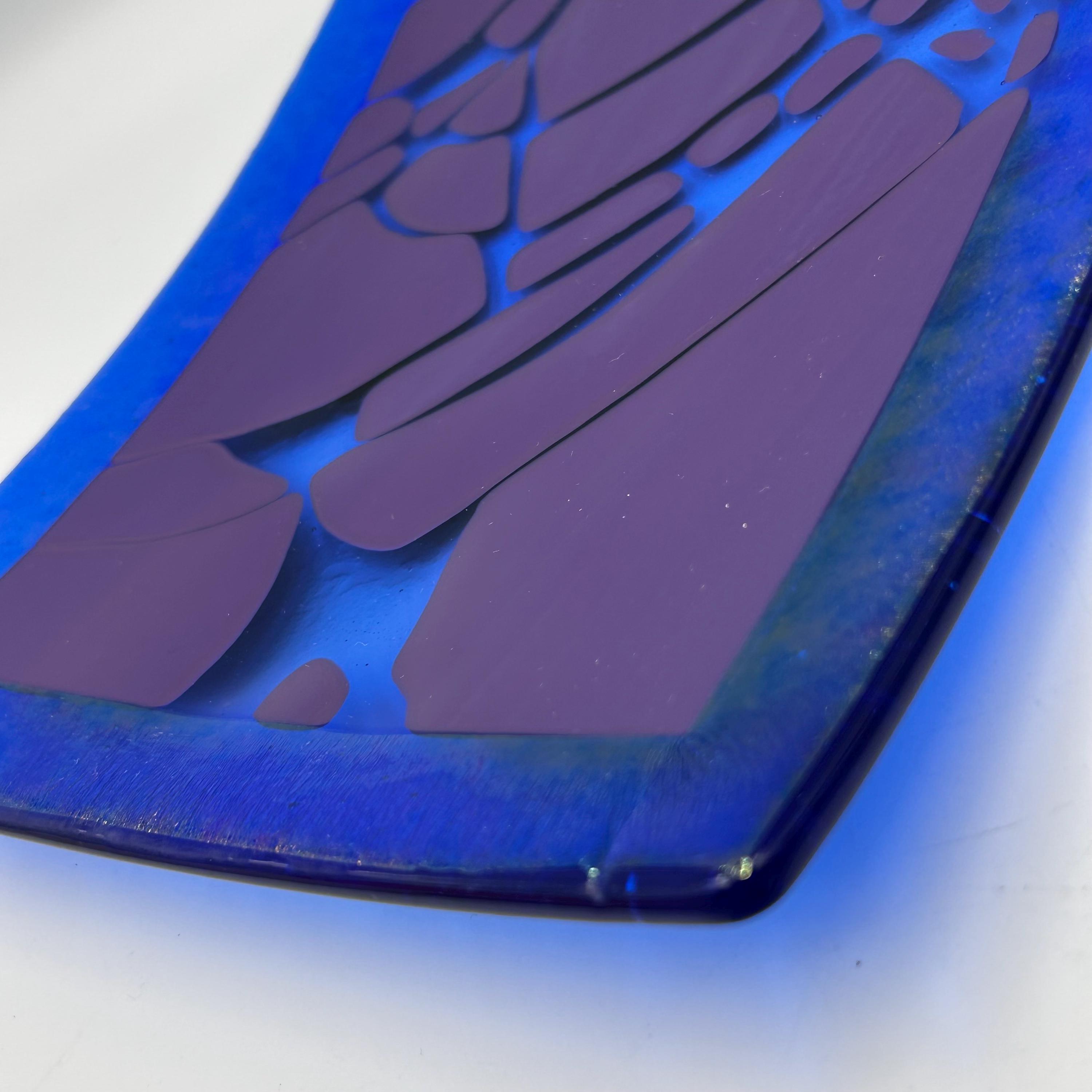 Fused Iridescent Glass Tray: Signed Curved Sushi Plate - Etsy display picture 1