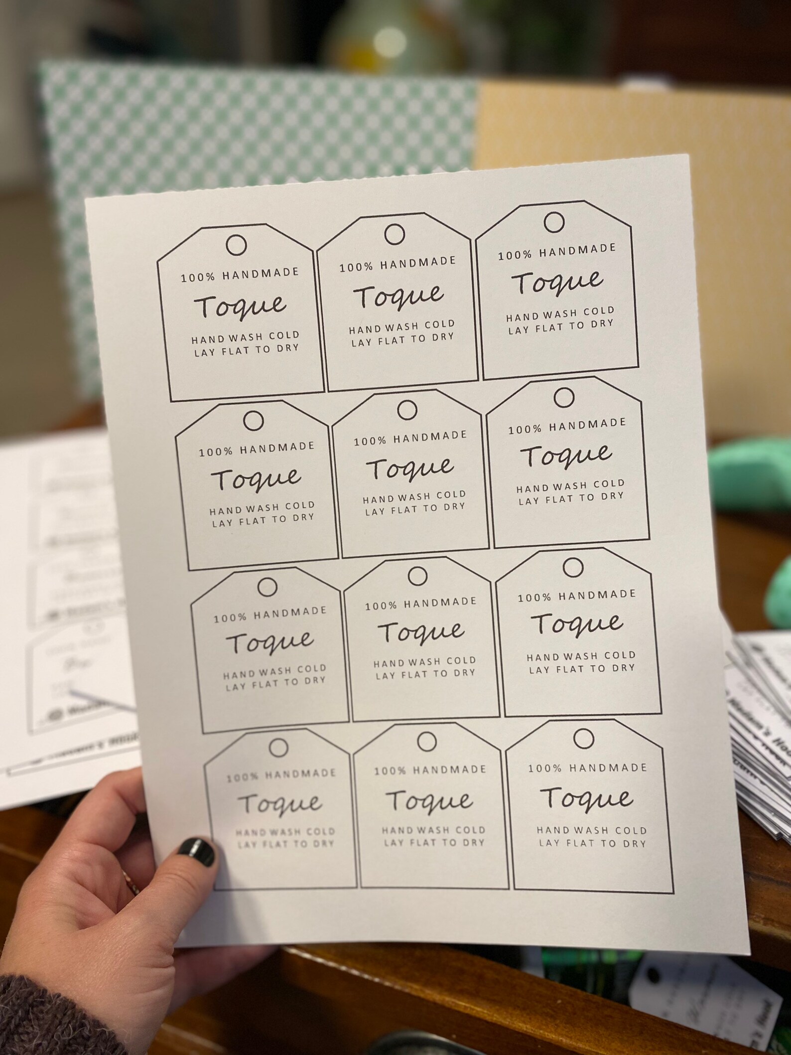 Printable Toque Printable Toque Tag, Printable Beanie Tag - Etsy