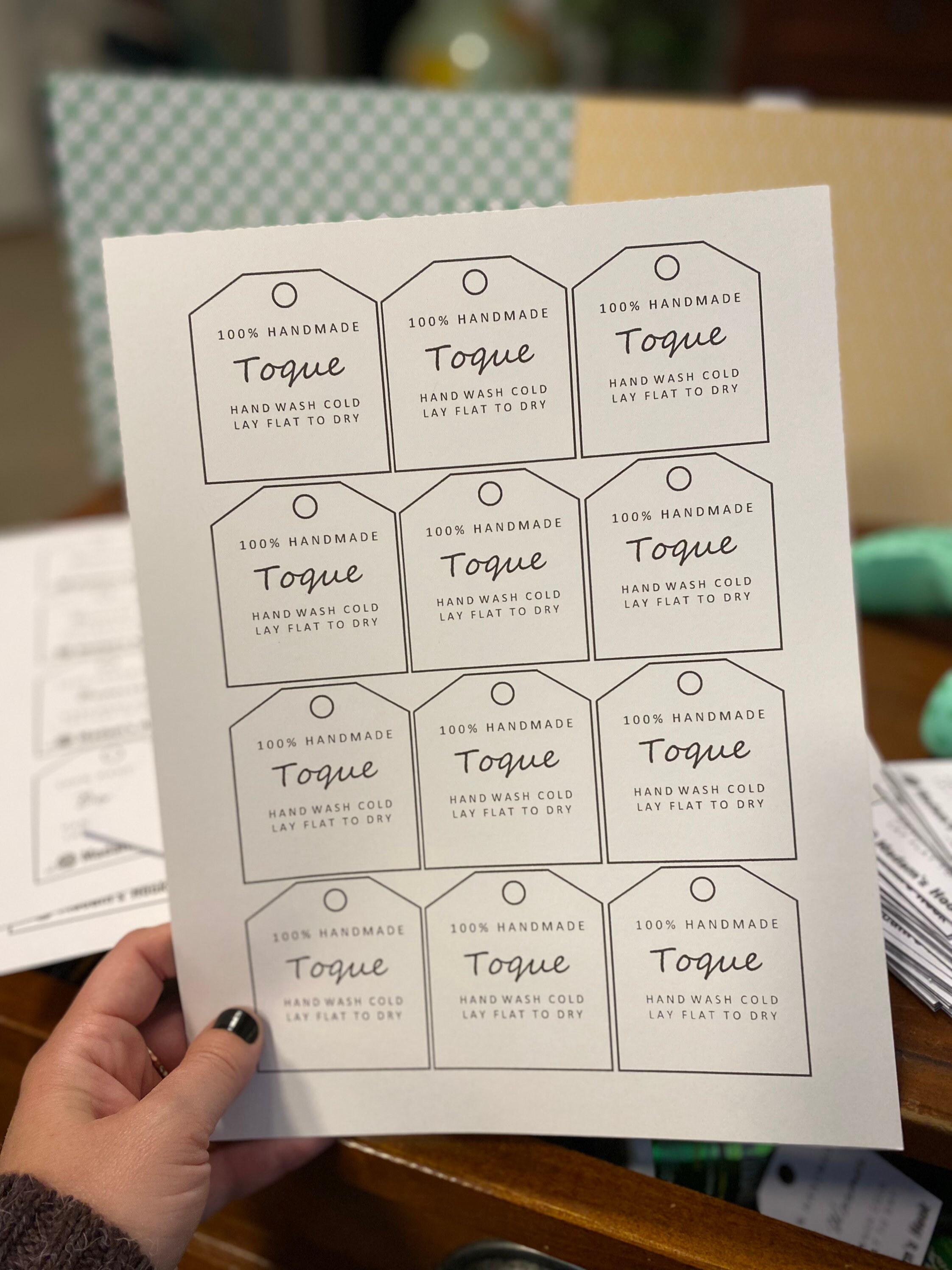 Printable Toque Tag, Printable Beanie Tag - Etsy