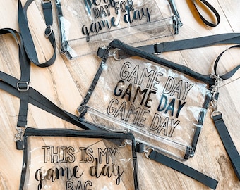 Clear Game Day Bag - Stadium Approved Purse - Clear Purse - Game Day Purse - Clear Purse - Stadium Bag - Game Day Bag - Gift for Her