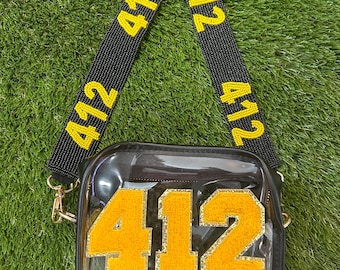 STADIUM BAG - clear purse - game day bag - game day purse - 412 Purse - Pittsburgh purse - stadium approved bag - Steelers - Pirates
