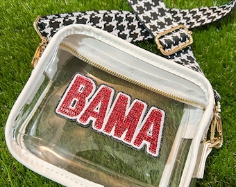 STADIUM BAG - clear purse - game day bag - game day purse - Bama Purse - Roll Tide bag - stadium approved bag - Alabama bag