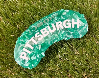 Pittsburgh Claw Clip – Pickle Hair Clip | Game Day Hair Accessory | Full Count Threads | Pittsburgh Gift