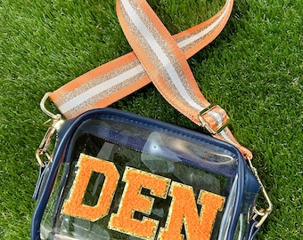 STADIUM BAG - clear purse - game day bag - game day purse - Denver Purse - Broncos bag - stadium approved bag - DEN bag