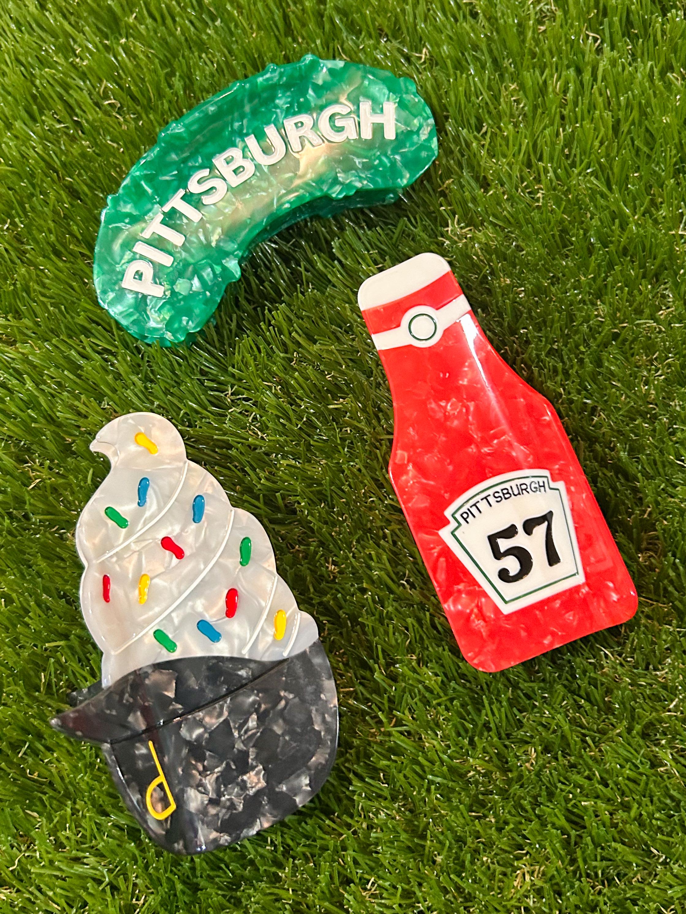 Pittsburgh Claw Clip – Baseball Ice Cream Helmet | Ketchup Bottle