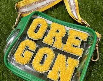STADIUM BAG - clear purse - game day bag - game day purse - Oregon Purse - Ducks bag - stadium approved bag - University of Oregon bag